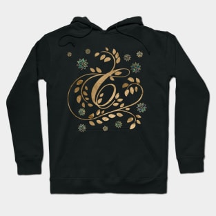 Luxury Golden Calligraphy Monogram with letter G Hoodie